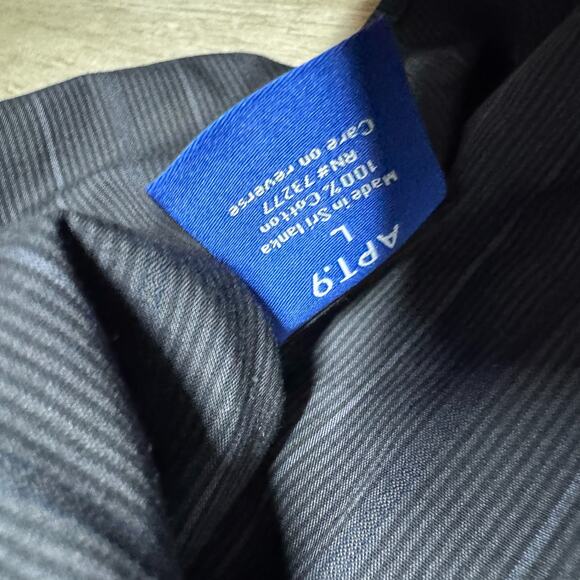 (3) Apt. 9 Premier Flex NWT No Iron Long Sleeve Dress Shirt Men's L Black Gray - Picture 7 of 8